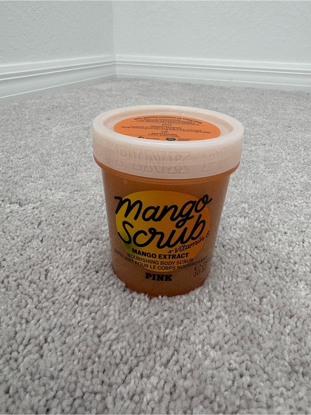 New Mango Scrub + Vitamin E Nourishing Body Scrub 10 oz.- PINK